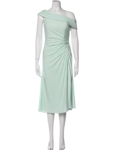 Pre-owned Mac Duggal One-shoulder Long Dress In Green