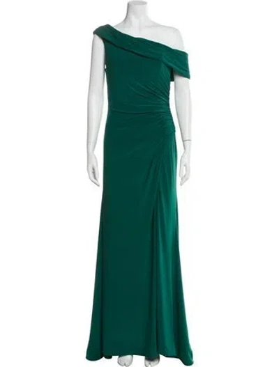 Pre-owned Mac Duggal One-shoulder Long Dress In Green