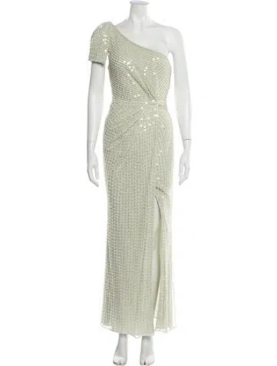Pre-owned Mac Duggal One-shoulder Long Dress In Green