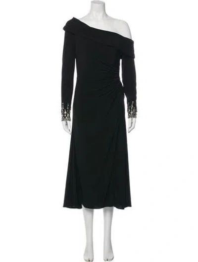 Pre-owned Mac Duggal One-shoulder Long Dress In Green