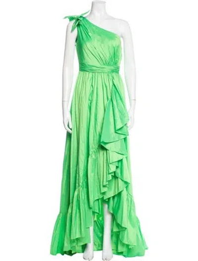 Pre-owned Mac Duggal One-shoulder Long Dress In Green
