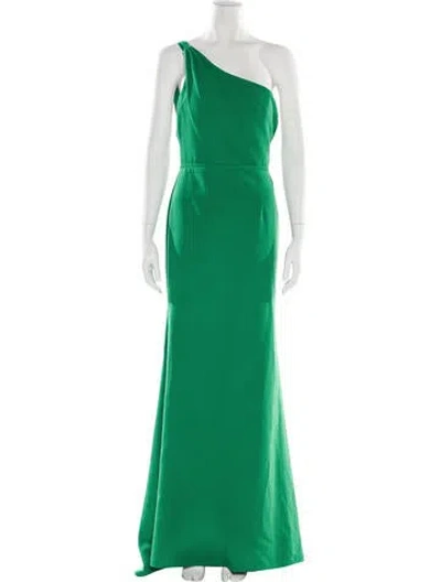 Pre-owned Mac Duggal One-shoulder Long Dress In Green