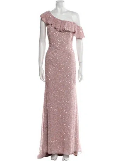 Pre-owned Mac Duggal One-shoulder Long Dress In Neutral