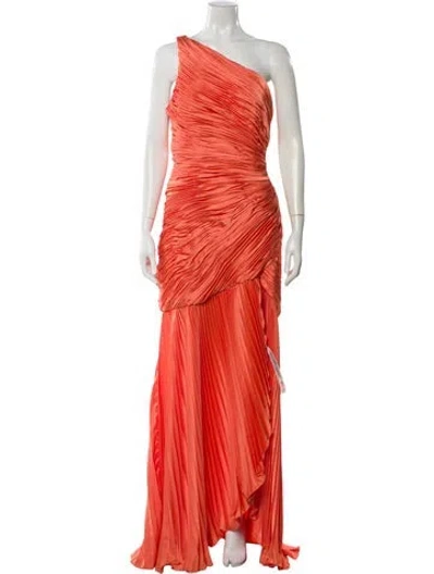 Pre-owned Mac Duggal One-shoulder Long Dress In Pink