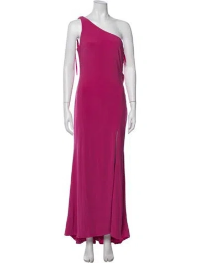 Pre-owned Mac Duggal One-shoulder Long Dress In Pink