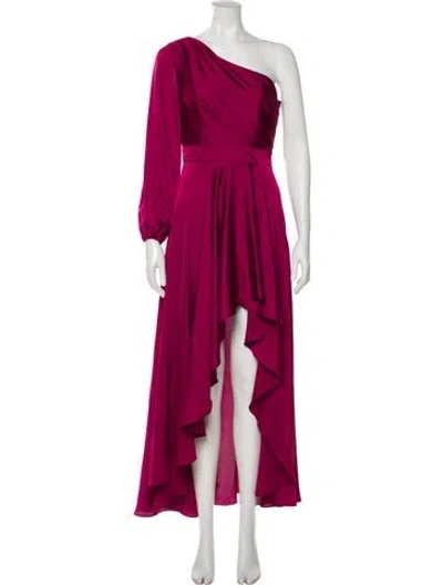 Pre-owned Mac Duggal One-shoulder Long Dress In Purple