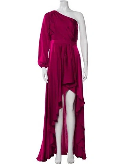 Pre-owned Mac Duggal One-shoulder Long Dress In Purple