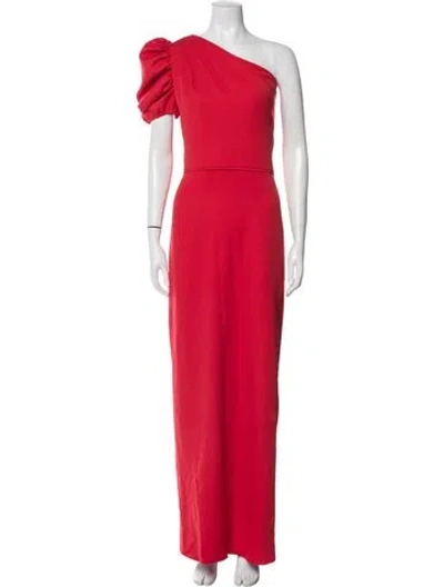 Pre-owned Mac Duggal One-shoulder Long Dress In Red