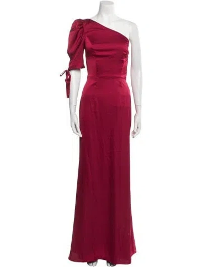 Pre-owned Mac Duggal One-shoulder Long Dress In Red