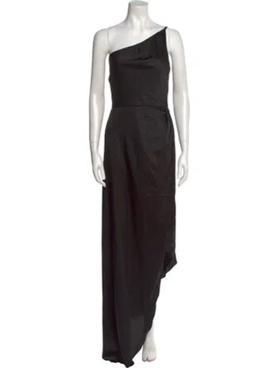 Pre-owned Mac Duggal One-shoulder Long Dress W/ Tags In Black
