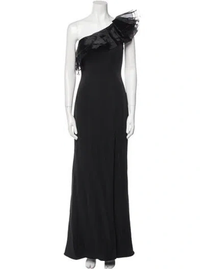 Pre-owned Mac Duggal One-shoulder Long Dress W/ Tags In Black