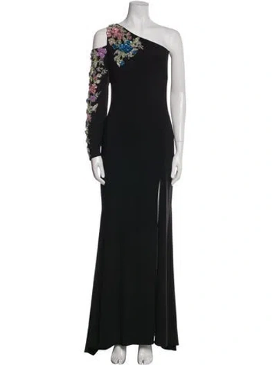 Pre-owned Mac Duggal One-shoulder Long Dress W/ Tags In Black