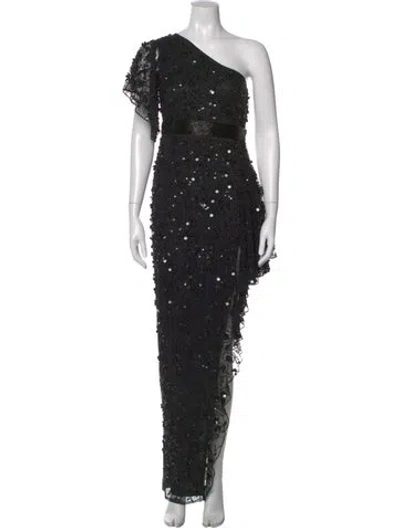 Pre-owned Mac Duggal One-shoulder Long Dress W/ Tags In Black