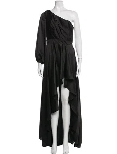 Pre-owned Mac Duggal One-shoulder Long Dress W/ Tags In Black
