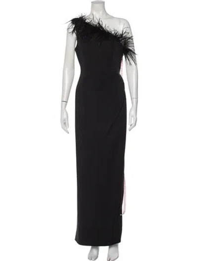 Pre-owned Mac Duggal One-shoulder Long Dress W/ Tags In Black