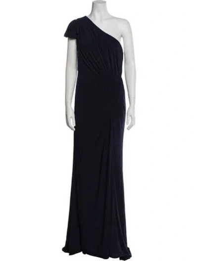 Pre-owned Mac Duggal One-shoulder Long Dress W/ Tags In Blue