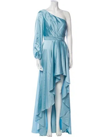 Pre-owned Mac Duggal One-shoulder Long Dress W/ Tags In Blue