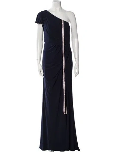 Pre-owned Mac Duggal One-shoulder Long Dress W/ Tags In Blue
