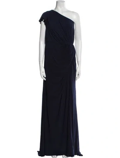 Pre-owned Mac Duggal One-shoulder Long Dress W/ Tags In Blue