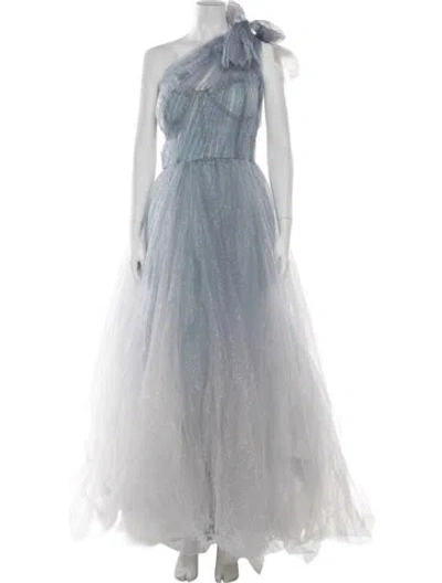 Pre-owned Mac Duggal One-shoulder Long Dress W/ Tags In Blue