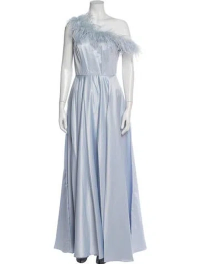 Pre-owned Mac Duggal One-shoulder Long Dress W/ Tags In Blue
