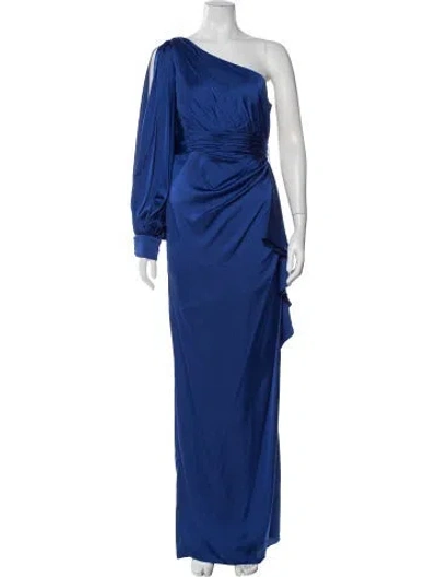 Pre-owned Mac Duggal One-shoulder Long Dress W/ Tags In Blue
