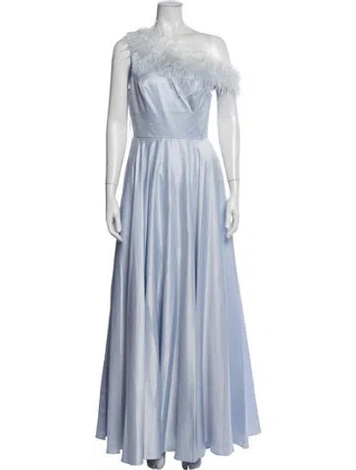 Pre-owned Mac Duggal One-shoulder Long Dress W/ Tags In Blue