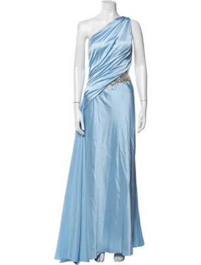 Pre-owned Mac Duggal One-shoulder Long Dress W/ Tags In Blue