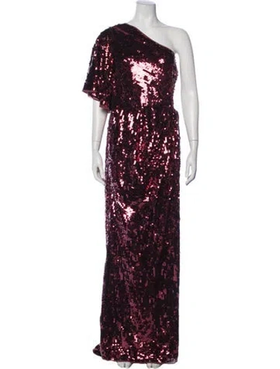 Pre-owned Mac Duggal One-shoulder Long Dress W/ Tags In Burgundy