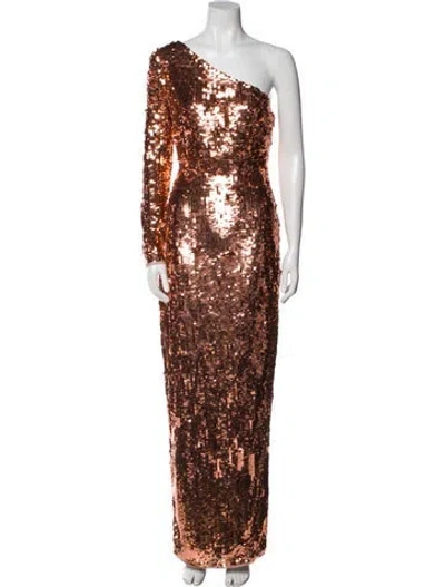 Pre-owned Mac Duggal One-shoulder Long Dress W/ Tags In Gold