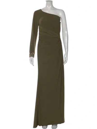 Pre-owned Mac Duggal One-shoulder Long Dress W/ Tags In Green