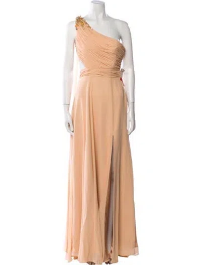 Pre-owned Mac Duggal One-shoulder Long Dress W/ Tags In Neutral