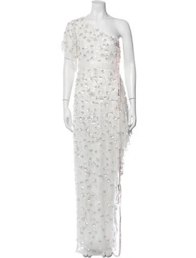 Pre-owned Mac Duggal One-shoulder Long Dress W/ Tags In Neutral
