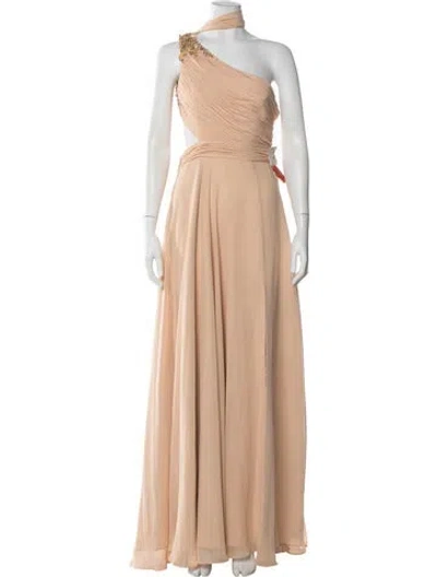 Pre-owned Mac Duggal One-shoulder Long Dress W/ Tags In Neutral