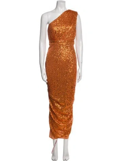Pre-owned Mac Duggal One-shoulder Long Dress W/ Tags In Orange