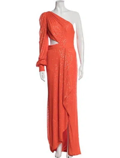 Pre-owned Mac Duggal One-shoulder Long Dress W/ Tags In Orange