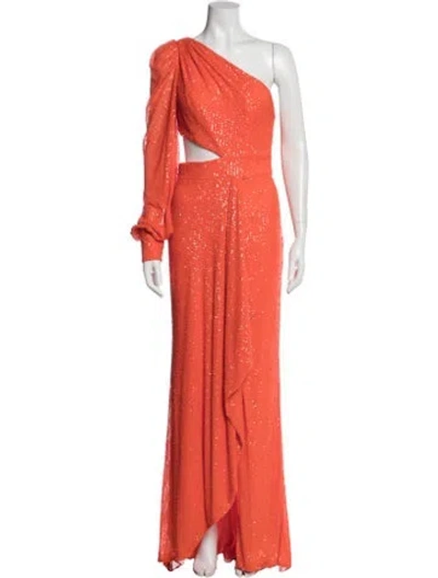Pre-owned Mac Duggal One-shoulder Long Dress W/ Tags In Orange