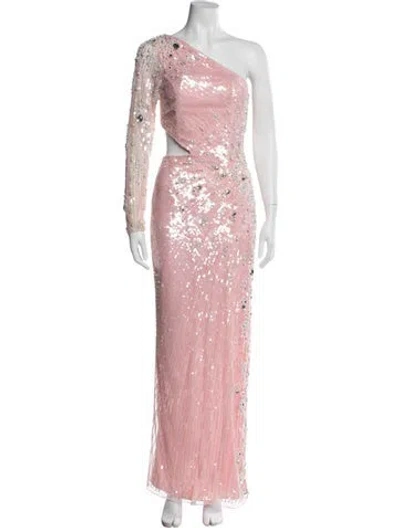 Pre-owned Mac Duggal One-shoulder Long Dress W/ Tags In Pink