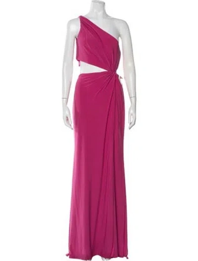 Pre-owned Mac Duggal One-shoulder Long Dress W/ Tags In Pink