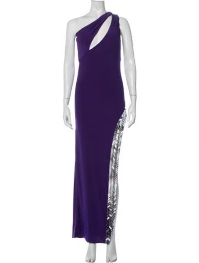 Pre-owned Mac Duggal One-shoulder Long Dress W/ Tags In Purple