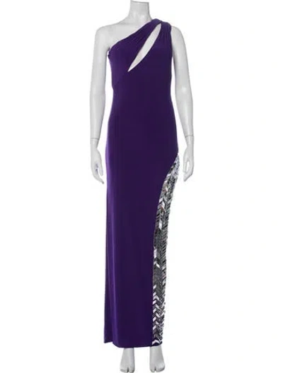 Pre-owned Mac Duggal One-shoulder Long Dress W/ Tags In Purple