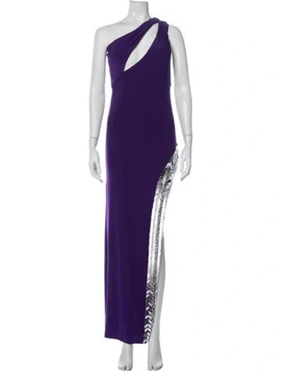 Pre-owned Mac Duggal One-shoulder Long Dress W/ Tags In Purple