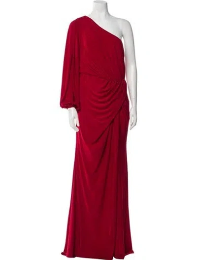Pre-owned Mac Duggal One-shoulder Long Dress W/ Tags In Red