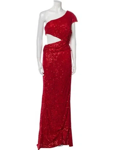 Pre-owned Mac Duggal One-shoulder Long Dress W/ Tags In Red