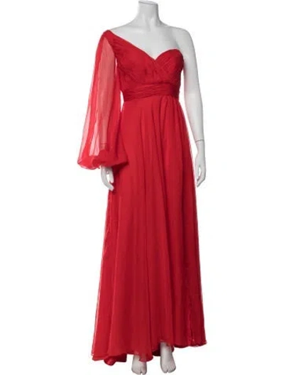Pre-owned Mac Duggal One-shoulder Long Dress W/ Tags In Red