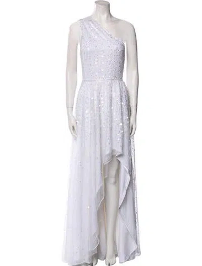 Pre-owned Mac Duggal One-shoulder Long Dress W/ Tags In White