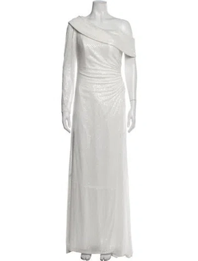 Pre-owned Mac Duggal One-shoulder Long Dress W/ Tags In White