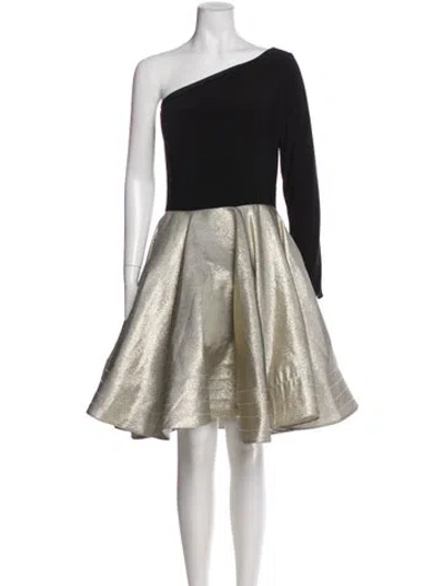 Pre-owned Mac Duggal One-shoulder Mini Dress In Black