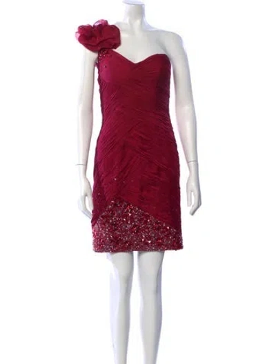 Pre-owned Mac Duggal One-shoulder Mini Dress In Multi