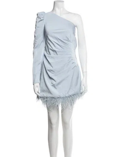 Pre-owned Mac Duggal One-shoulder Mini Dress W/ Tags In Blue